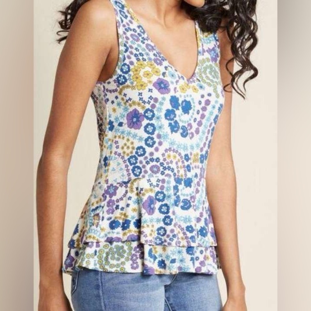 ModCloth Retro Peplum Tank Top